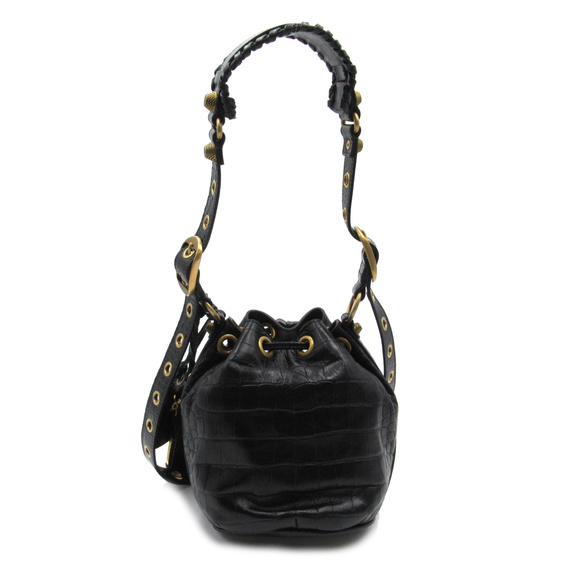 Balenciaga Shoulder Embossed Leather Black Bag - Picture 1 of 9